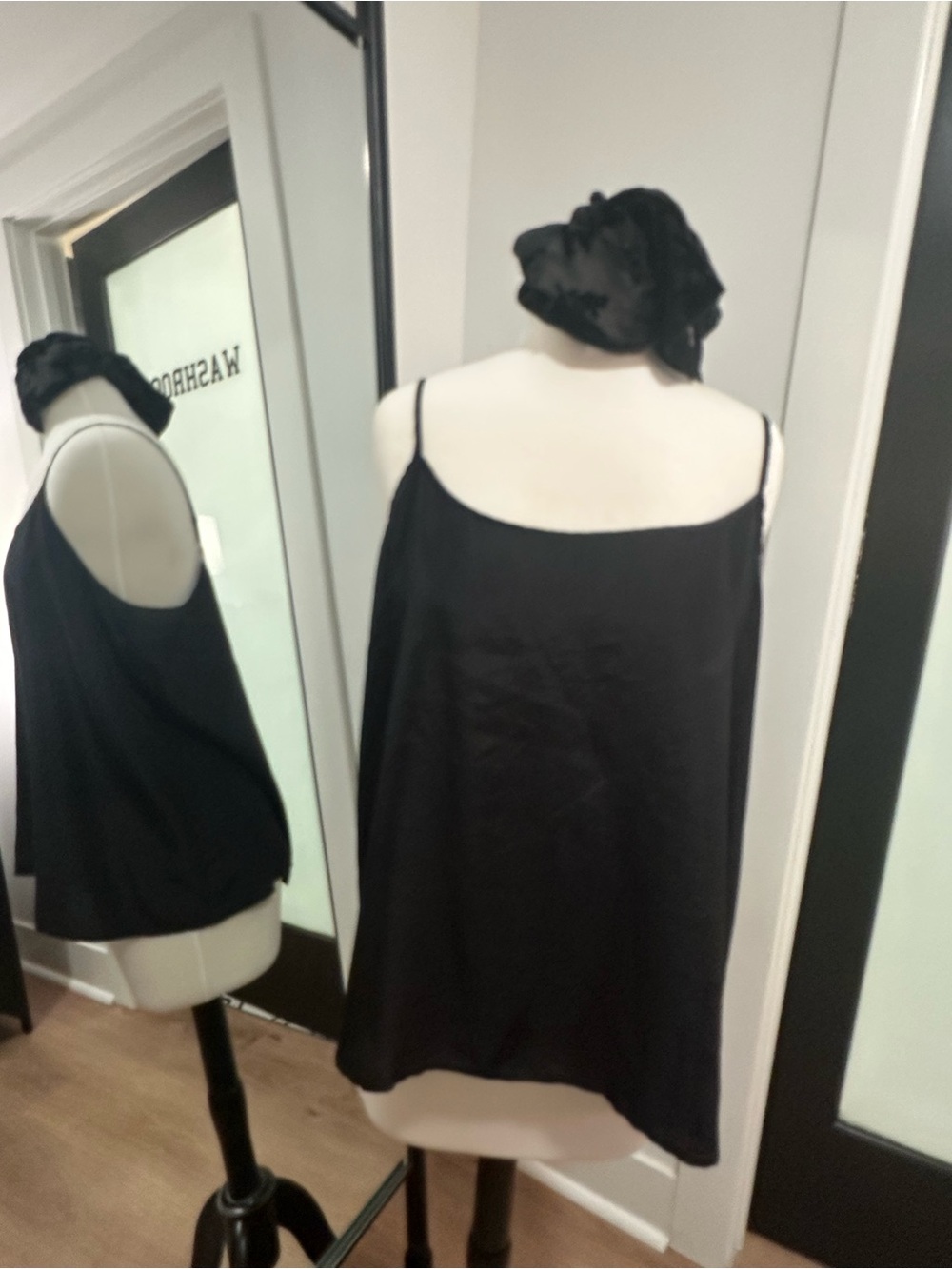 Eileen Fisher Black Silk Spaghetti-Strap Camisole